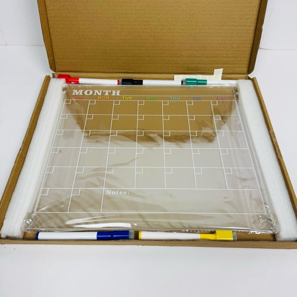 Acrylic Magnetic Dry Erase Monthly Calendar with Markers